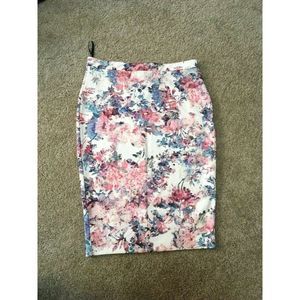 WAREHOUSE British Brand Floral Wiggle BodyCon Tube Pencil Skirt NWT US 10